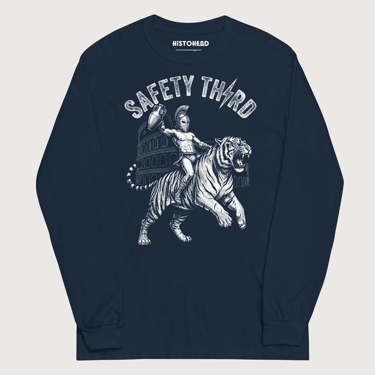 Navy Gladiator Safety Third - Long Sleeve - history buff gift by HistoHead