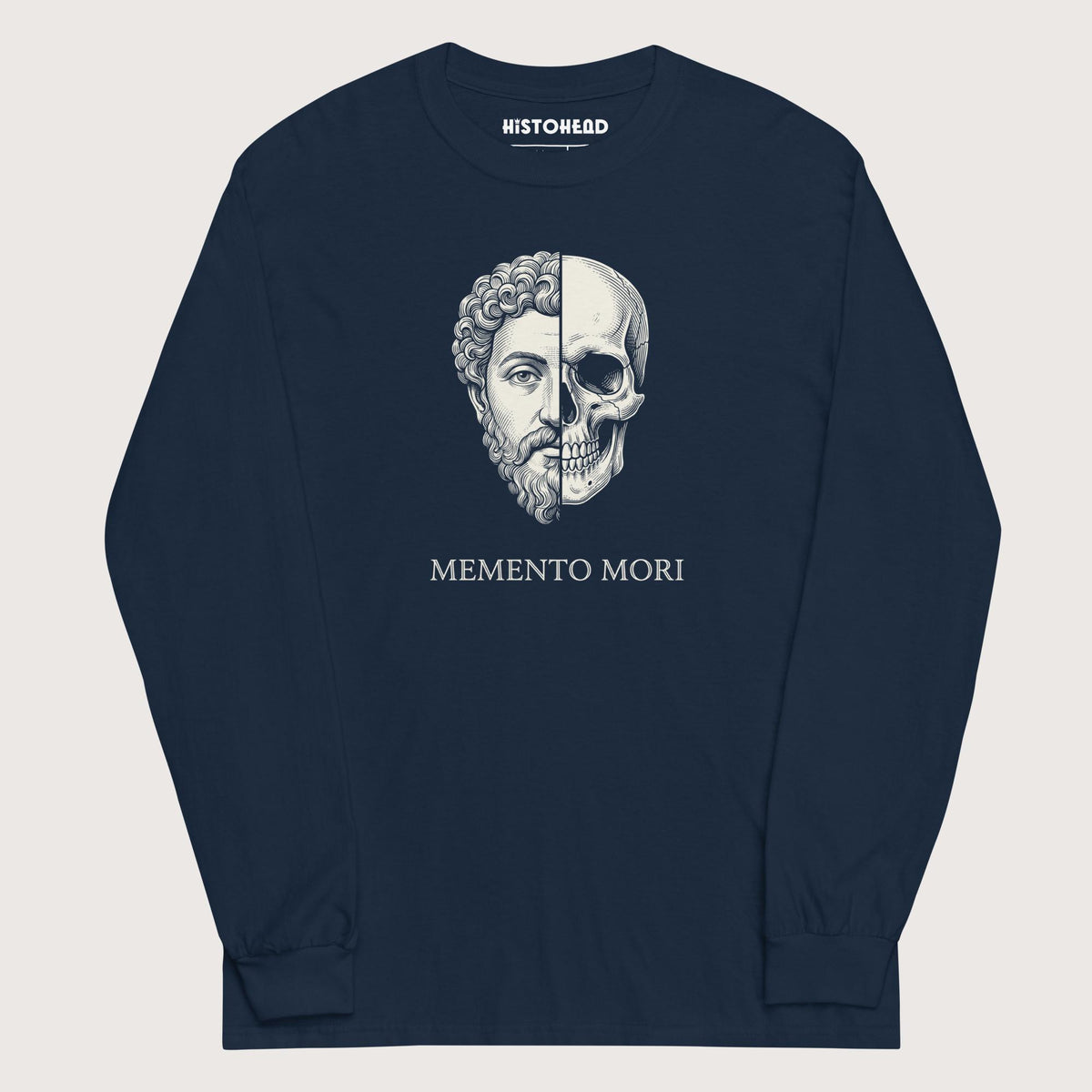 Navy Marcus Aurelius Skull - Long Sleeve - history buff gift by HistoHead