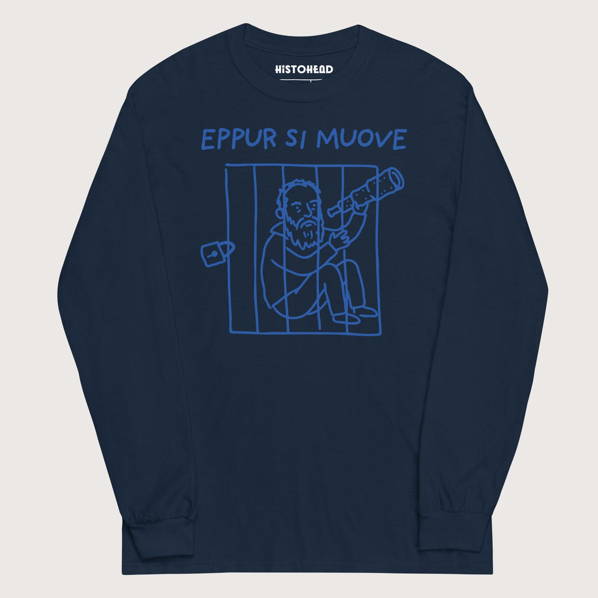 Navy Galileo Galilei And Yet It Moves - Long Sleeve - history buff gift by HistoHead
