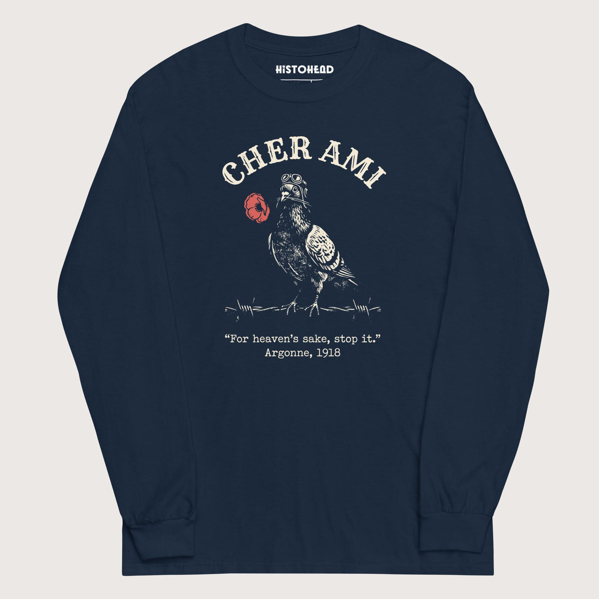 Navy Cher Ami - Long Sleeve - history buff gift by HistoHead