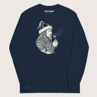 Navy Genghis Khan Blowing Wishes - Long Sleeve - history buff gift by HistoHead