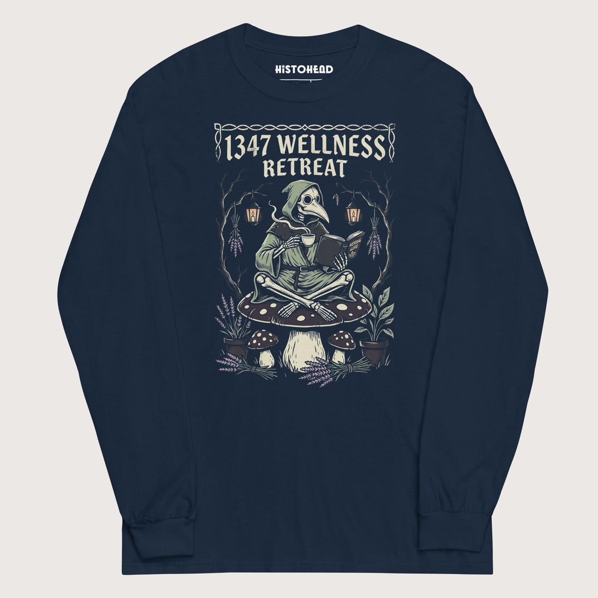 Navy Plague Doctor Wellness Retreat - Long Sleeve - history buff gift by HistoHead