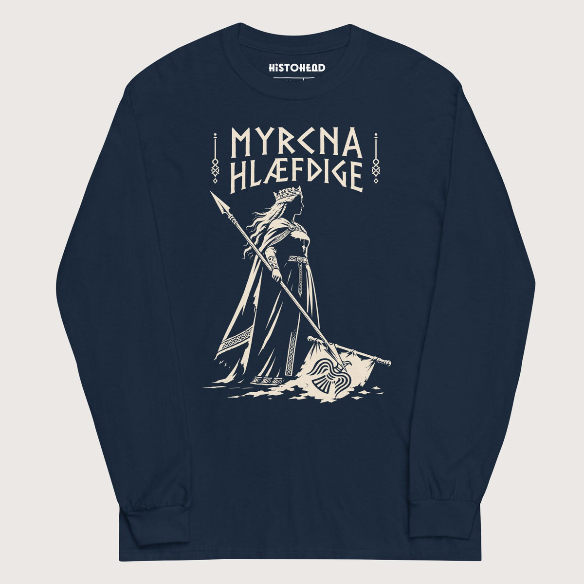 Navy Æthelflæd Myrcna Hlæfdige - Long Sleeve - history buff gift by HistoHead