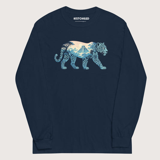 Navy Mesoamerican Jaguar - Long Sleeve - history buff gift by HistoHead