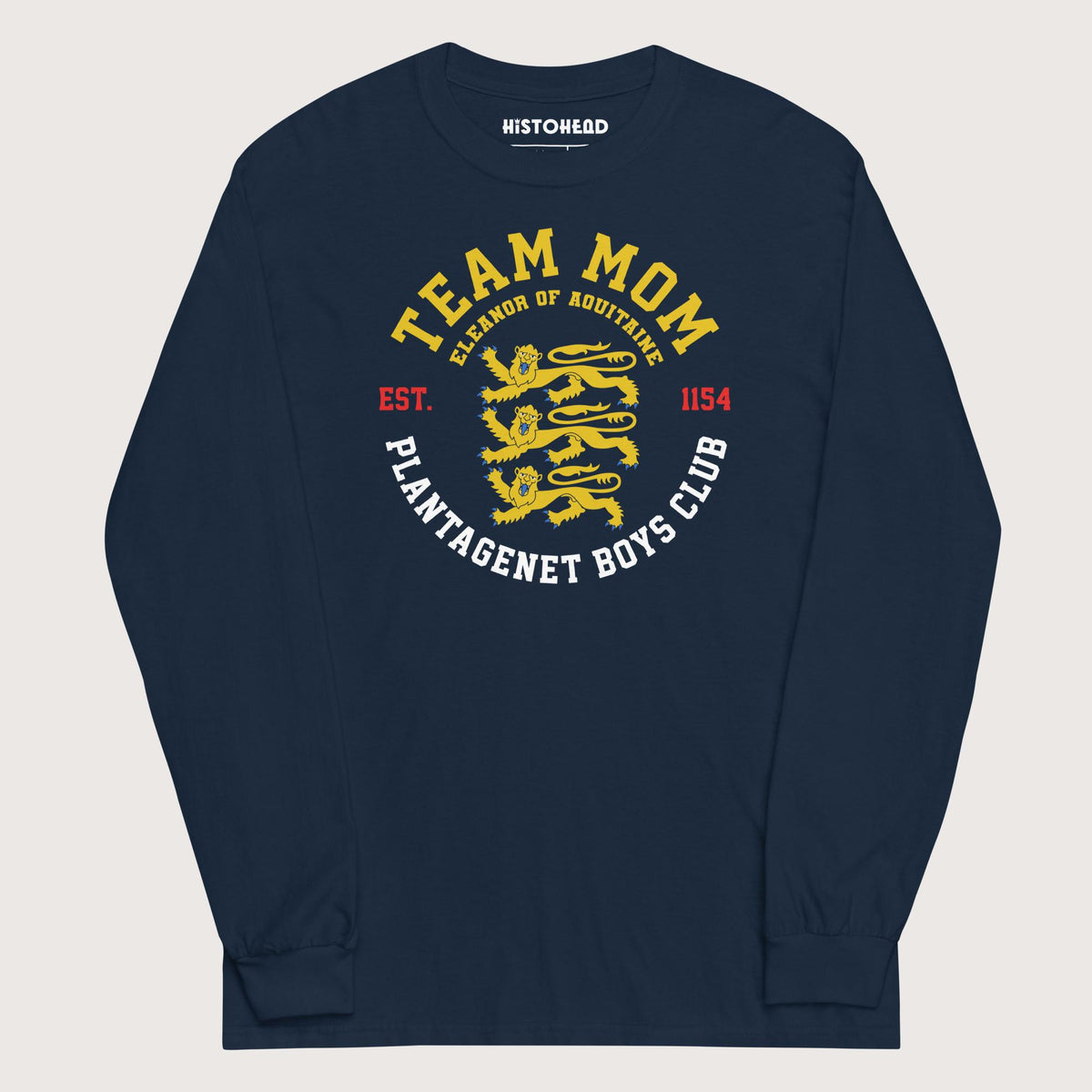 Navy Team Mom Eleanor of Aquitaine - Long Sleeve - history buff gift by HistoHead