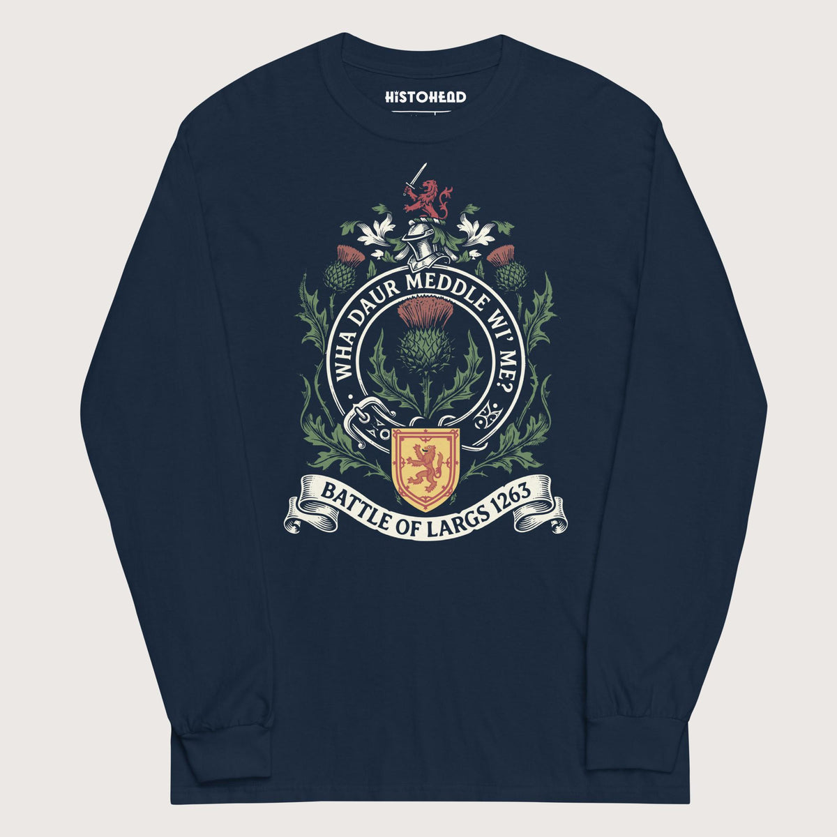 Navy Scotland Battle of Largs 1263 - Long Sleeve - history buff gift by HistoHead