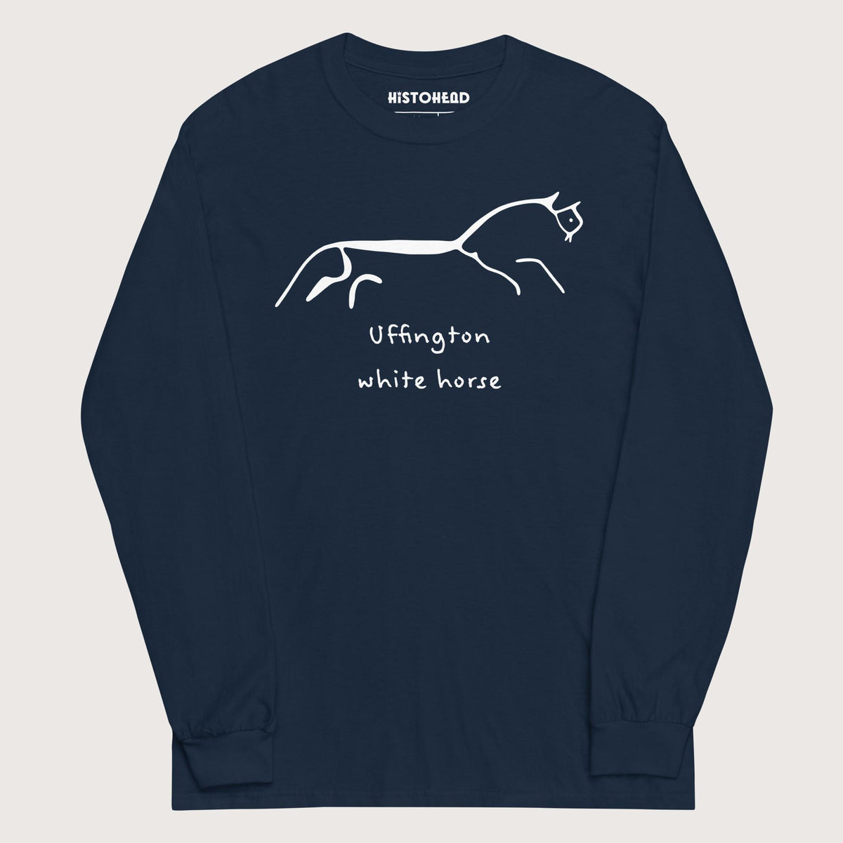 Navy Uffington White Horse - Long Sleeve - history buff gift by HistoHead