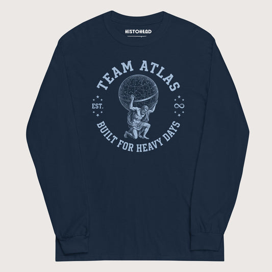 Navy Team Atlas Built For Heavy Days - Long Sleeve - history buff gift by HistoHead