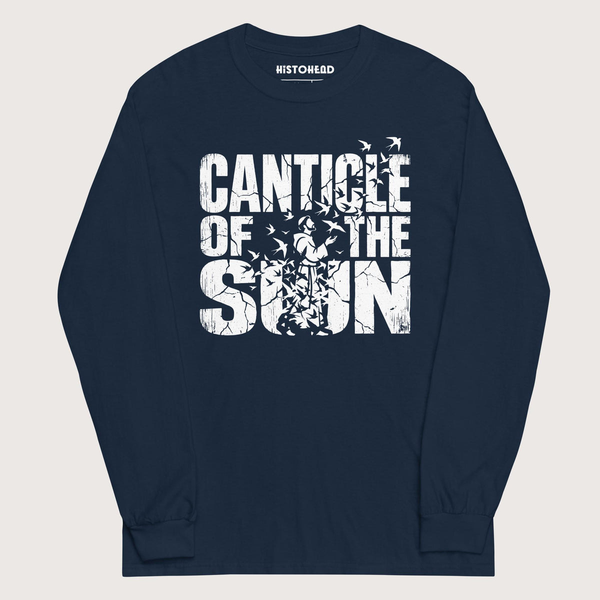 Navy Canticle of the Sun Saint Francis of Assisi Birds - Long Sleeve - history buff gift by HistoHead