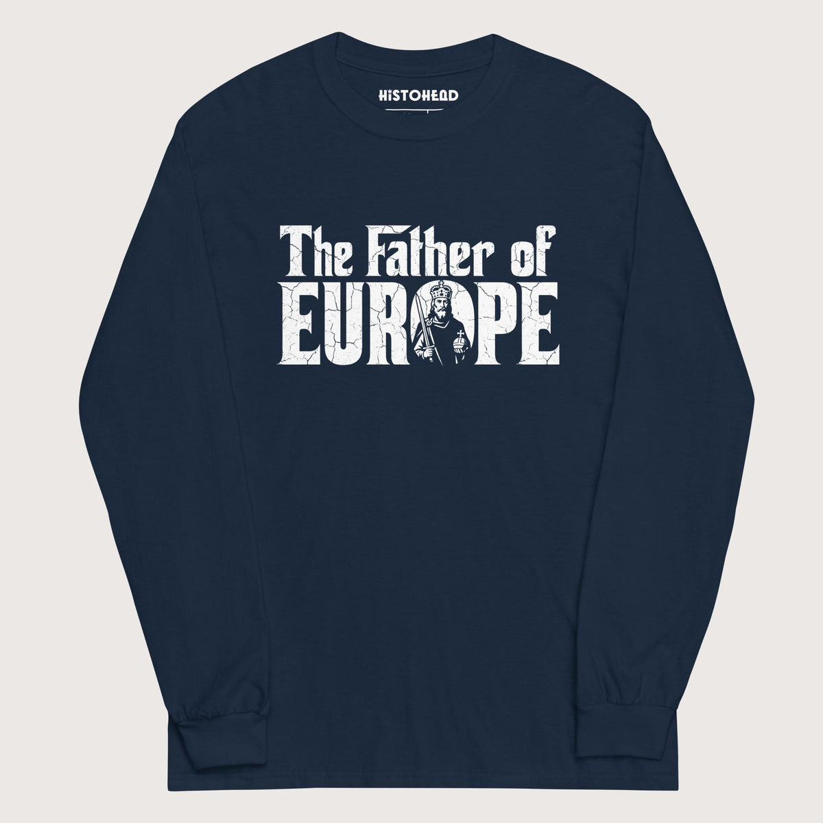 Navy Charlemagne The Father of Europe - Long Sleeve - history buff gift by HistoHead