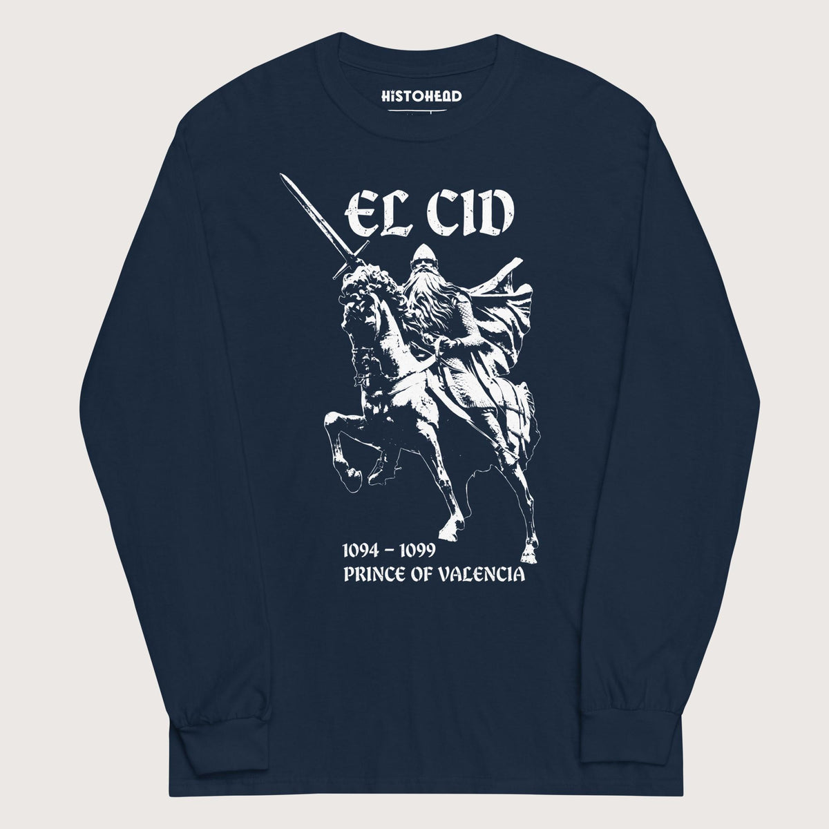 Navy El Cid Prince of Valencia - Long Sleeve - history buff gift by HistoHead