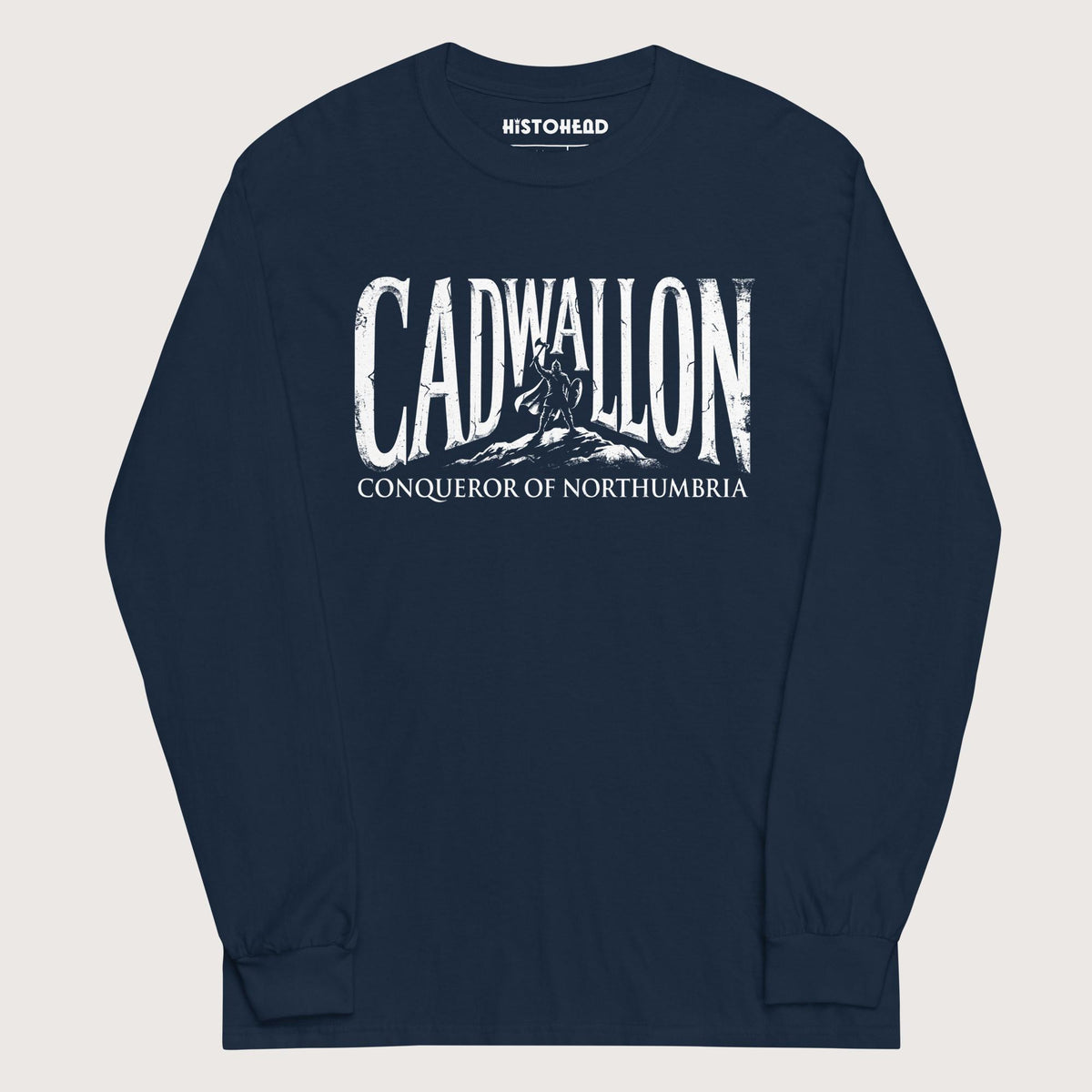 Navy Cadwallon Conqueror of Northumbria - Long Sleeve - history buff gift by HistoHead