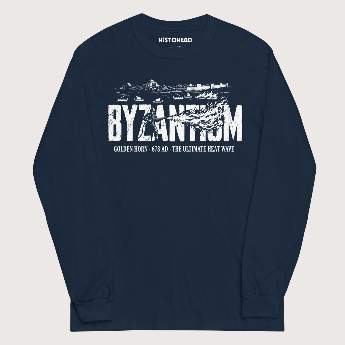 Navy Greek Fire 678 - Long Sleeve - history buff gift by HistoHead