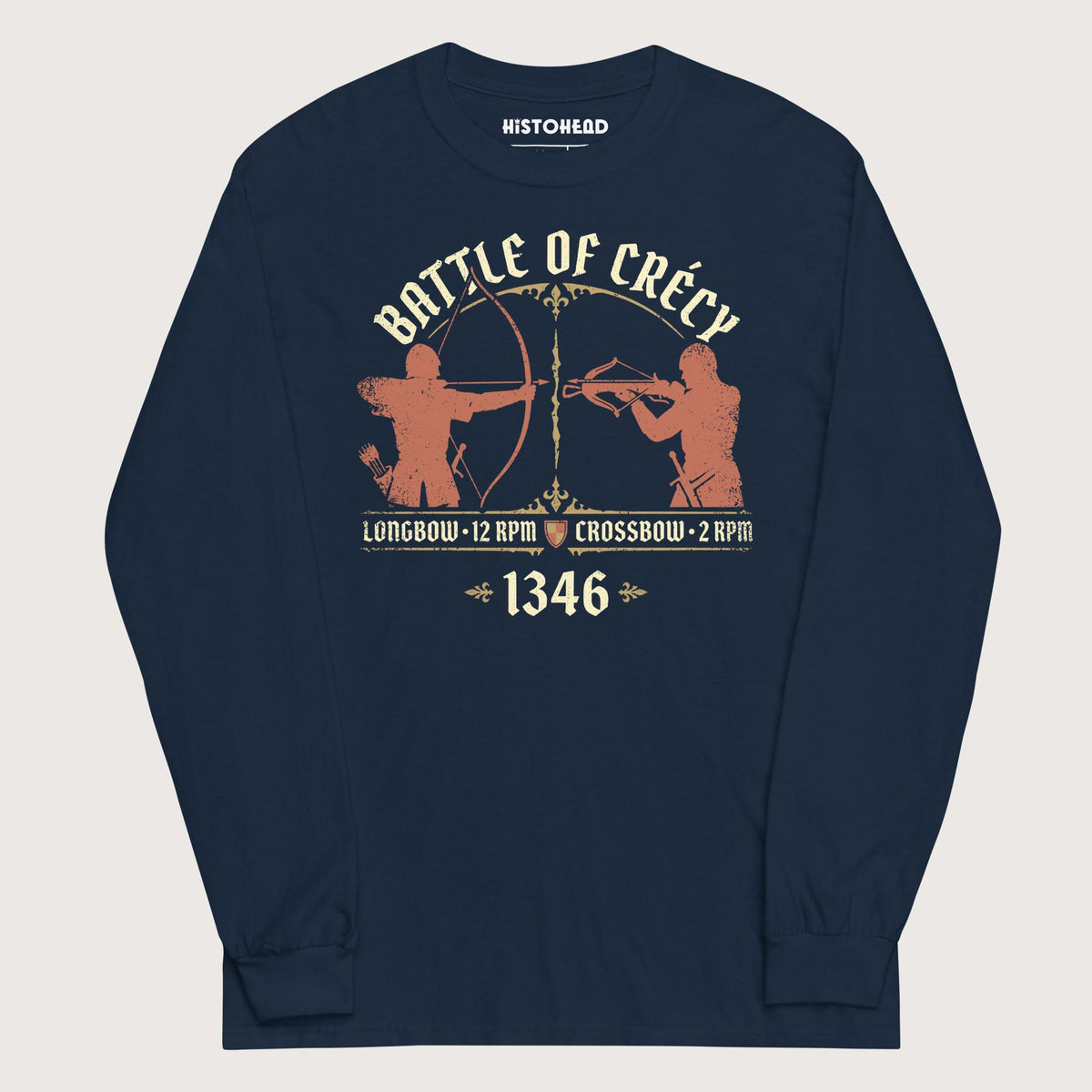 Navy Battle of Crecy 1346 - Long Sleeve - history buff gift by HistoHead