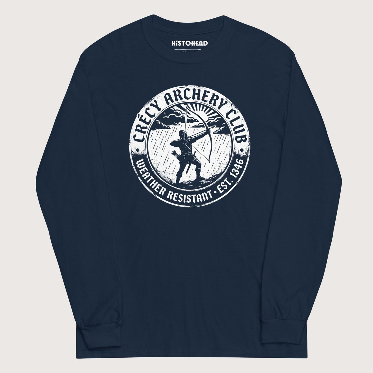 Navy Crecy Archery Club - Long Sleeve - history buff gift by HistoHead