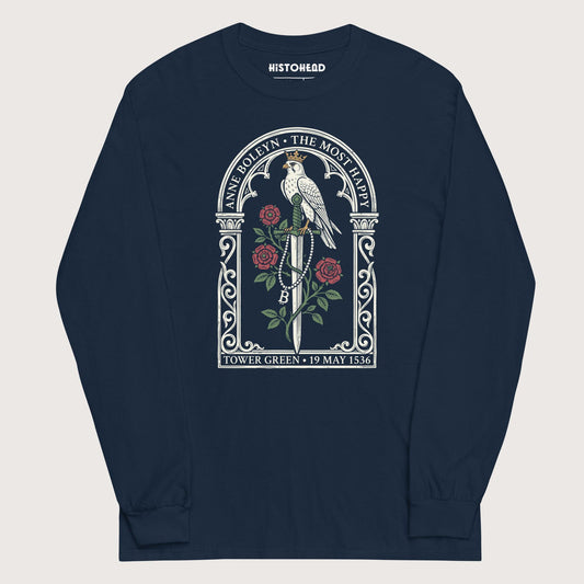 Navy Anne Boleyn Falcon - Long Sleeve - history buff gift by HistoHead