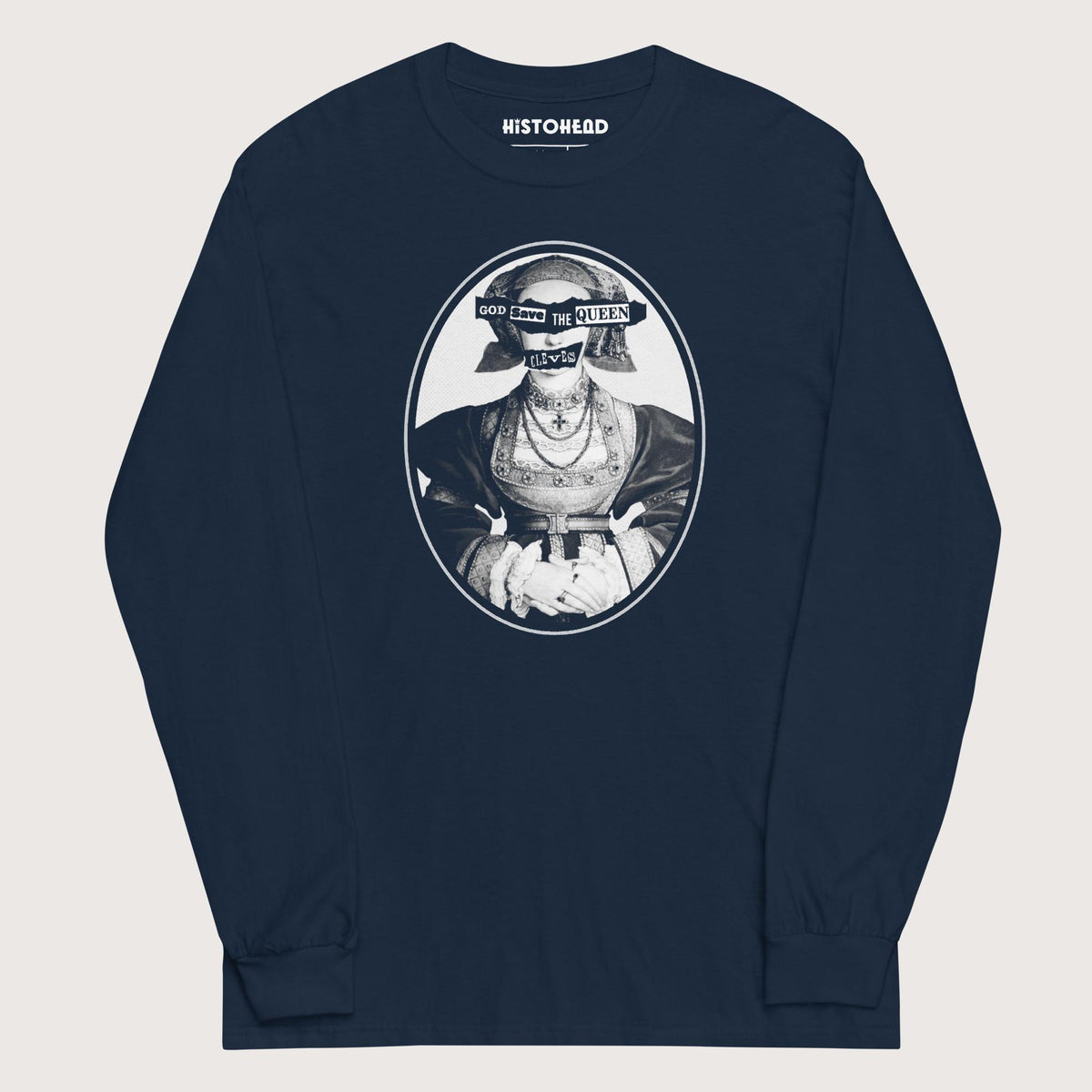 Navy God Save the Queen Anne of Cleves - Long Sleeve - history buff gift by HistoHead