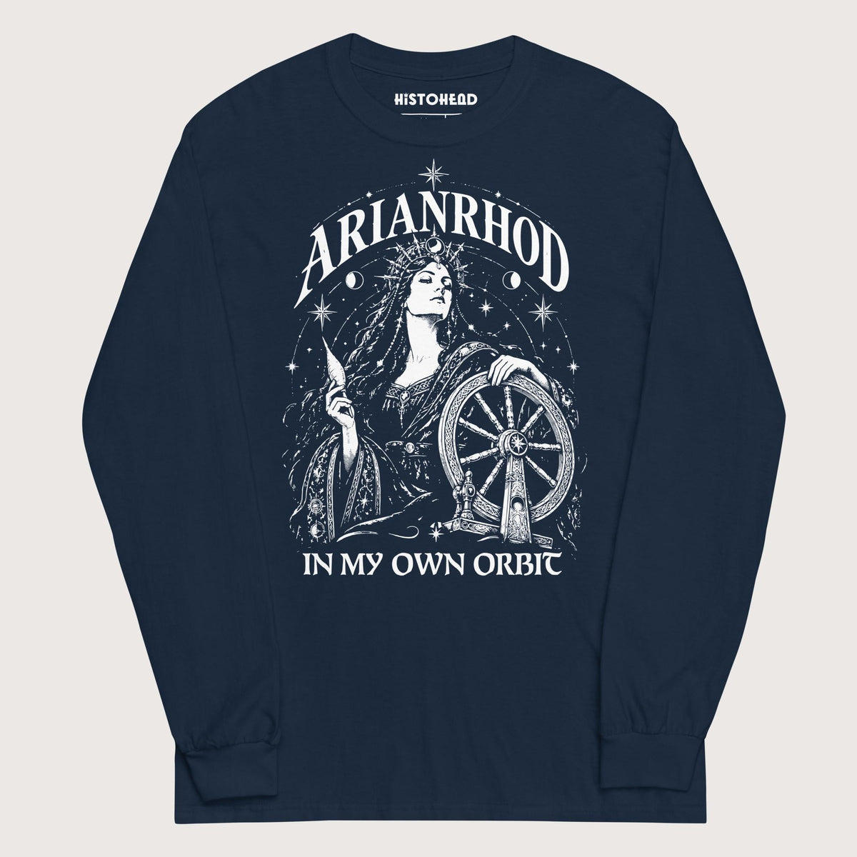 Navy Arianrhod In My Own Orbit - Long Sleeve - history buff gift by HistoHead