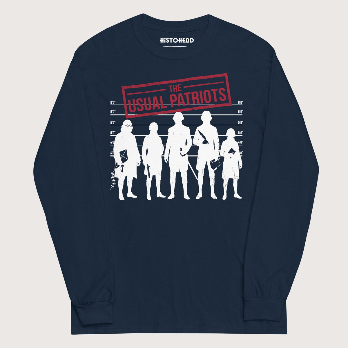 Navy The Usual Patriots - Long Sleeve - history buff gift by HistoHead