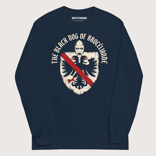 Navy Du Guesclin The Black Dog of Brocéliande - Long Sleeve - history buff gift by HistoHead