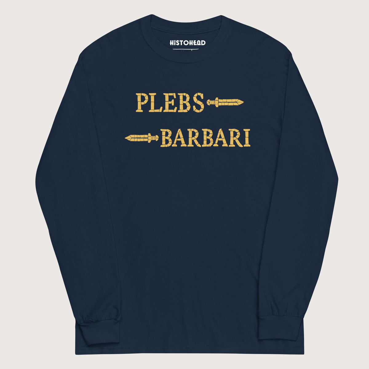 Navy Mosaic Plebs or Barbari - Long Sleeve - history buff gift by HistoHead