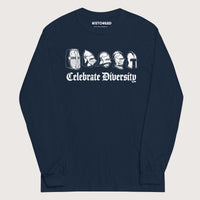 Navy Celebrate Diversity Medieval Helmets Edition - Long Sleeve - history buff gift by HistoHead