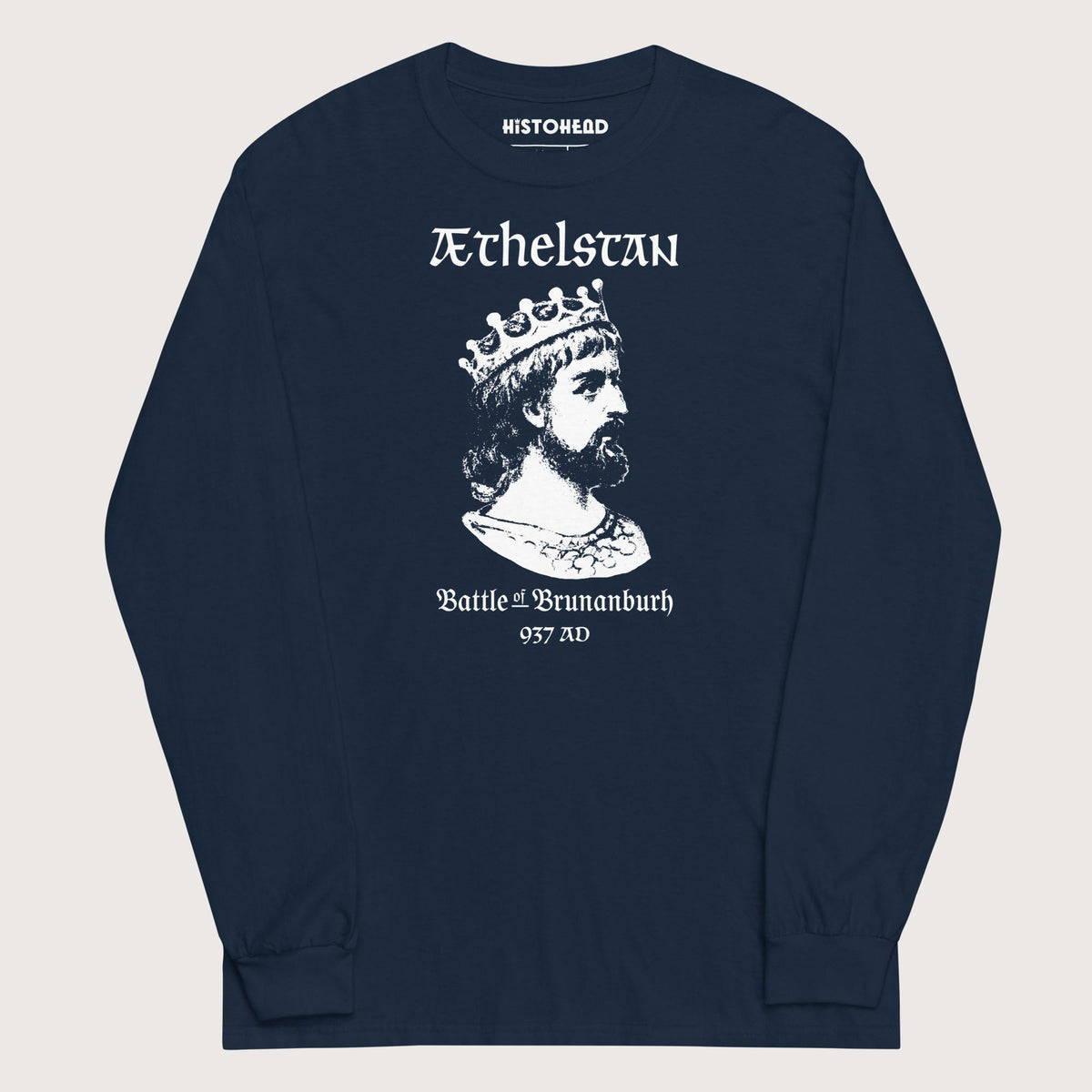 Navy Æthelstan Battle of Brunanburh - Long Sleeve - history buff gift by HistoHead
