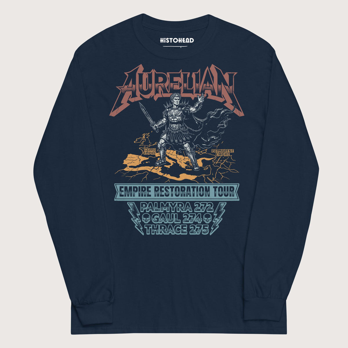 Navy Aurelian Empire Restoration Tour - Long Sleeve - history buff gift by HistoHead