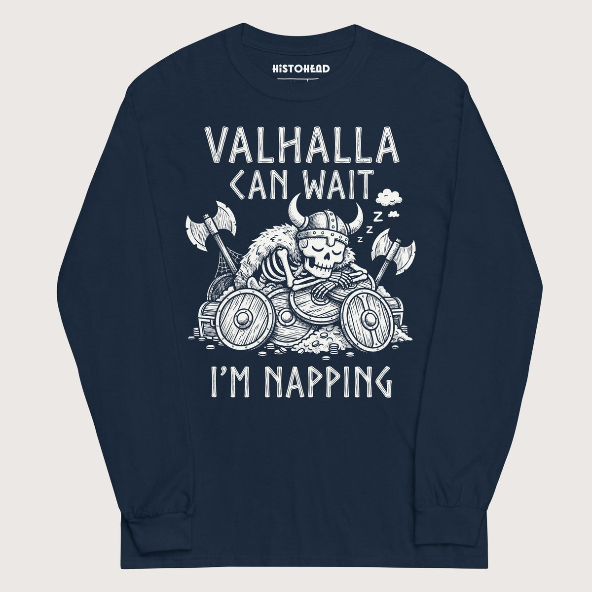 Navy Valhalla Can Wait - Long Sleeve - history buff gift by HistoHead