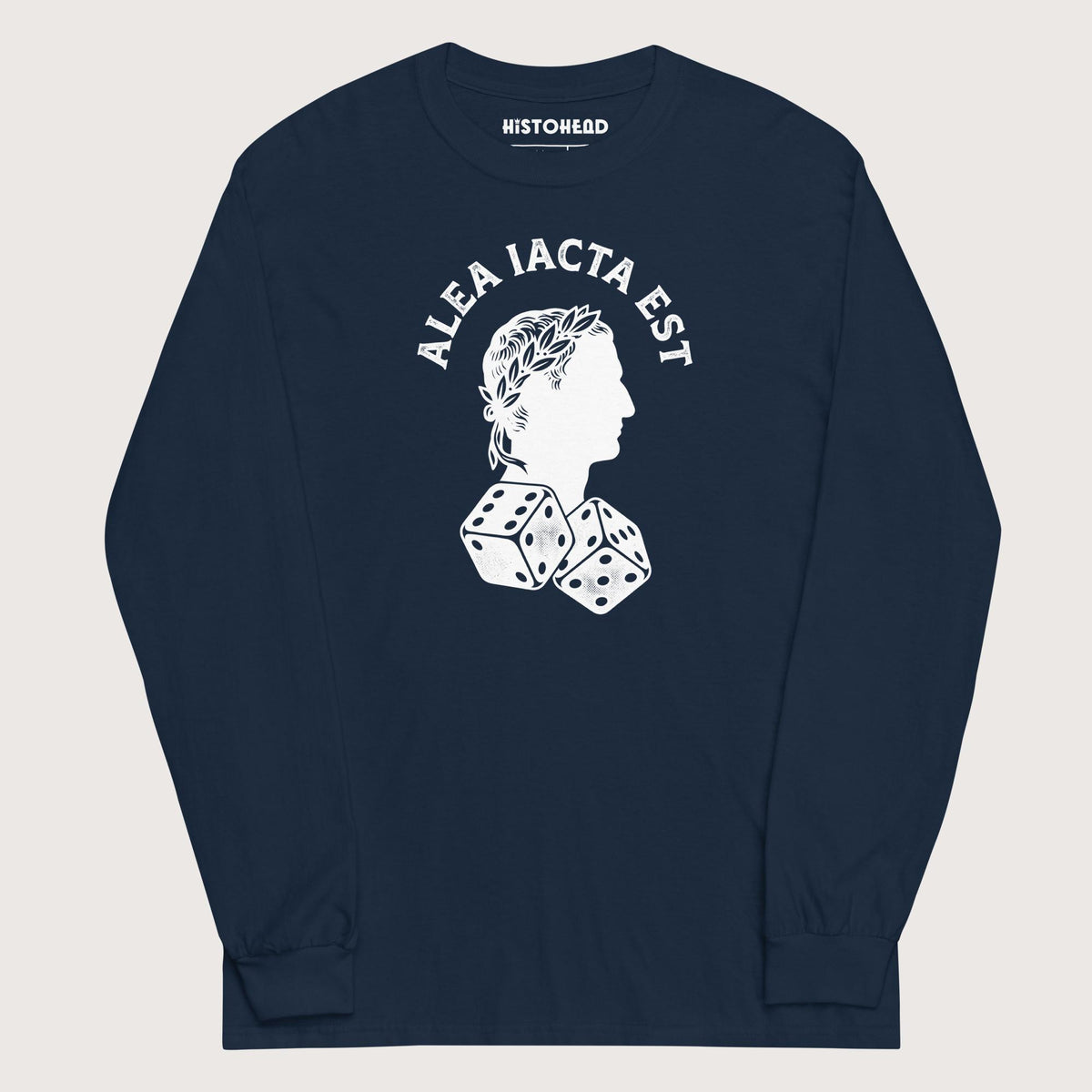 Navy Alea Iacta Est Caesar Quote - Long Sleeve - history buff gift by HistoHead