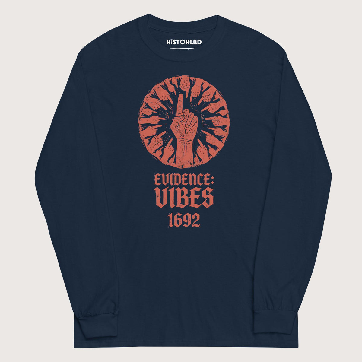Navy 1692 Salem Witch Trials Evidence - Long Sleeve - history buff gift by HistoHead