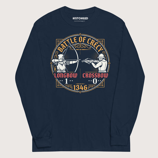 Navy Battle of Crécy Longbow vs Crossbow - Long Sleeve - history buff gift by HistoHead