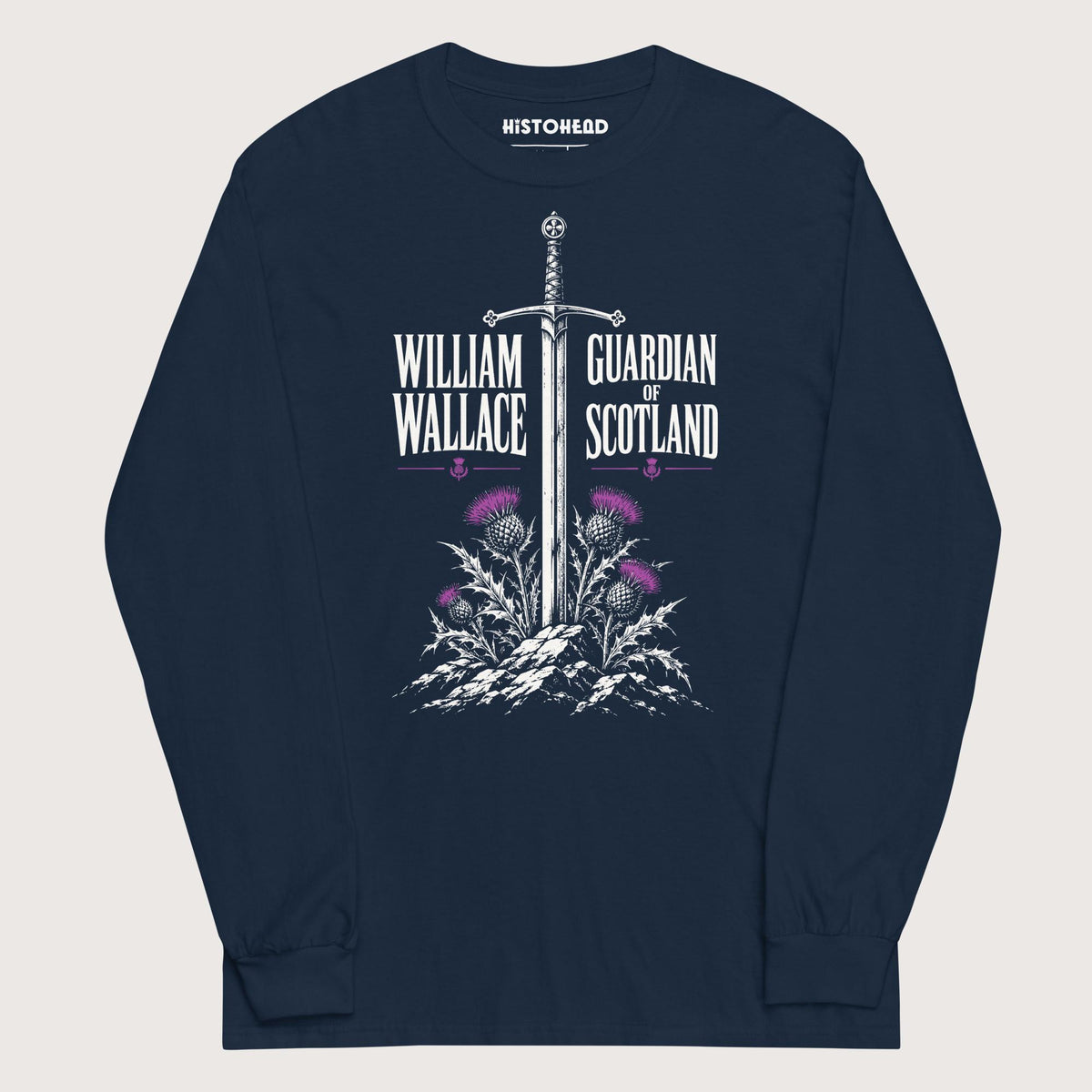 Navy William Wallace - Long Sleeve - history buff gift by HistoHead