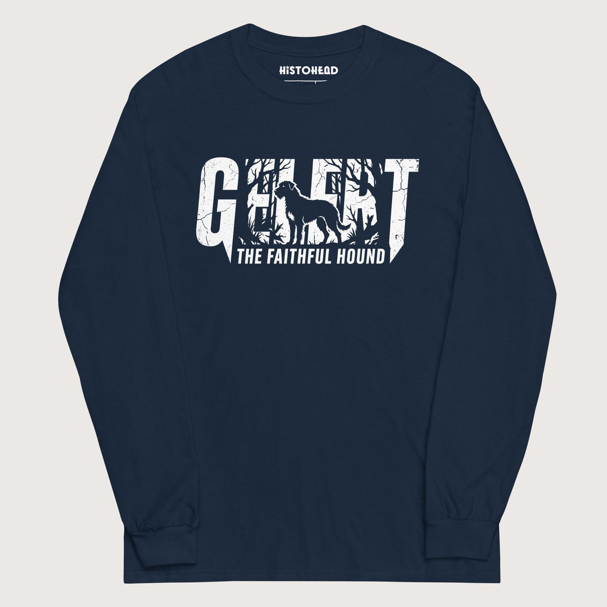 Navy Gelert The Faithful Hound - Long Sleeve - history buff gift by HistoHead