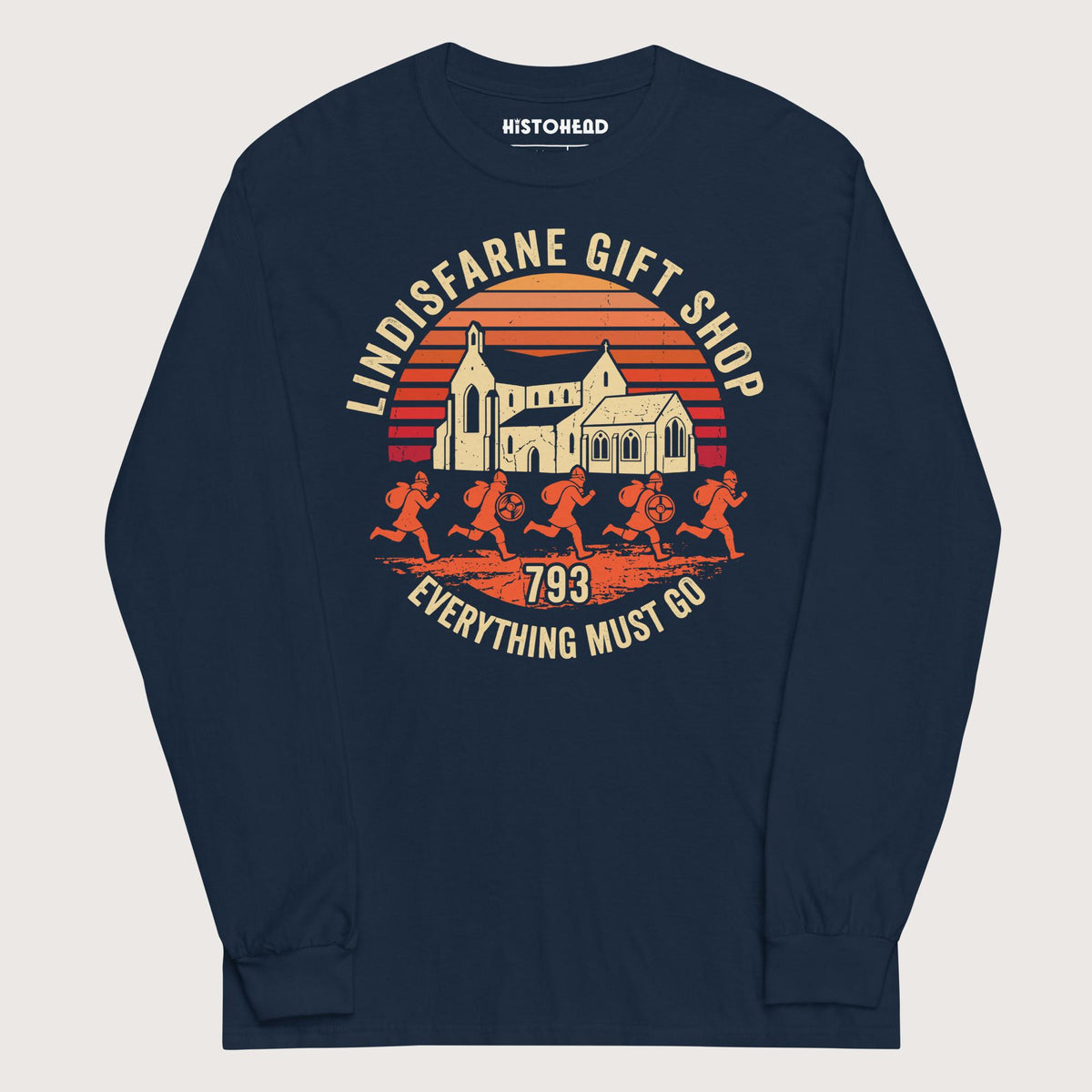 Navy Lindisfarne Gift Shop 793 - Long Sleeve - history buff gift by HistoHead