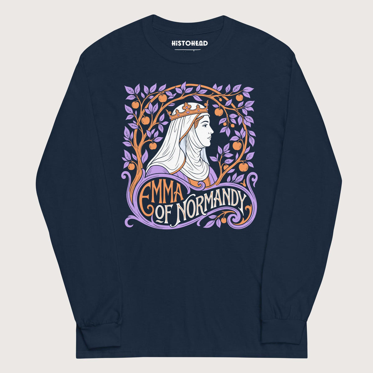 Navy Emma Of Normandy - Long Sleeve - history buff gift by HistoHead