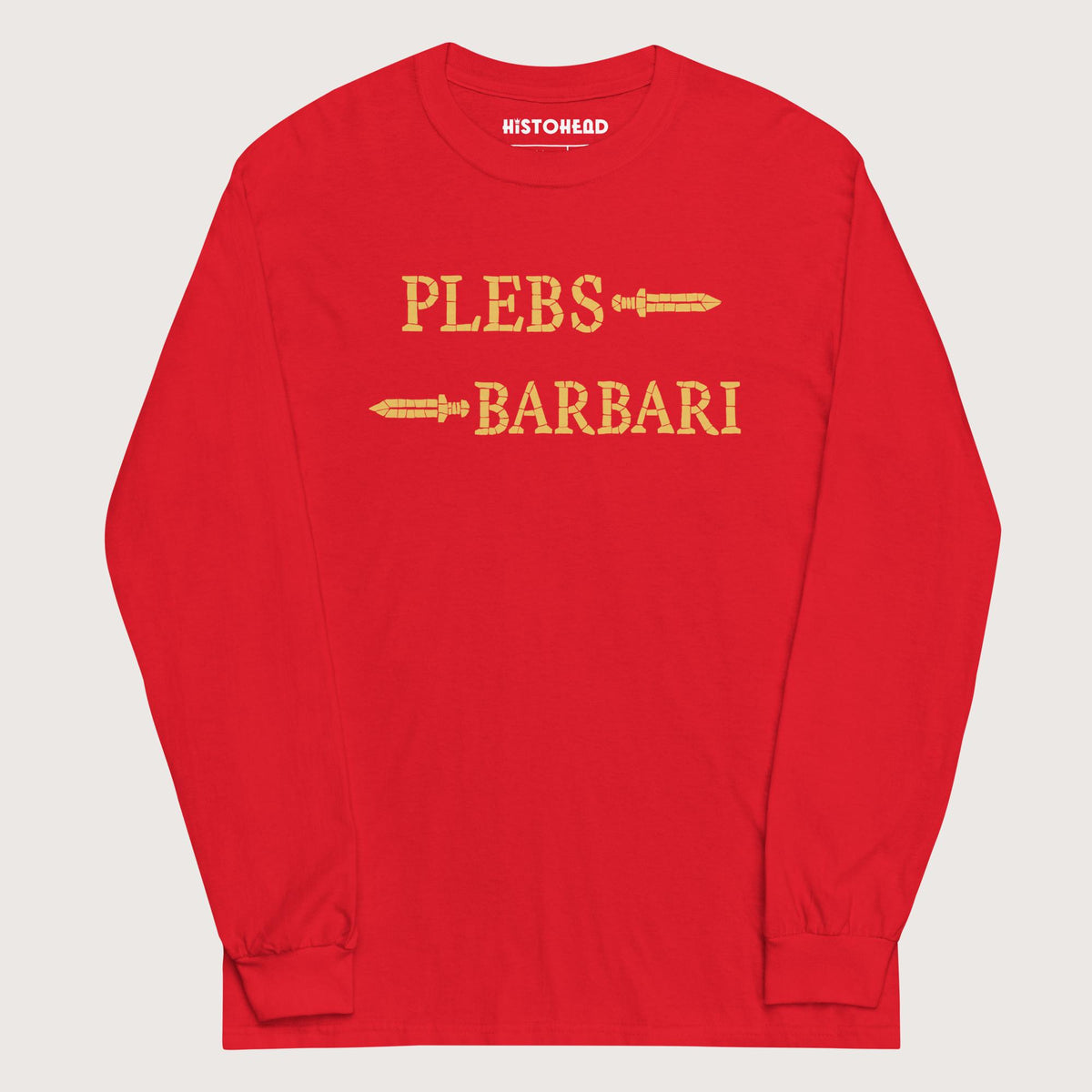 Red Mosaic Plebs or Barbari - Long Sleeve - history buff gift by HistoHead