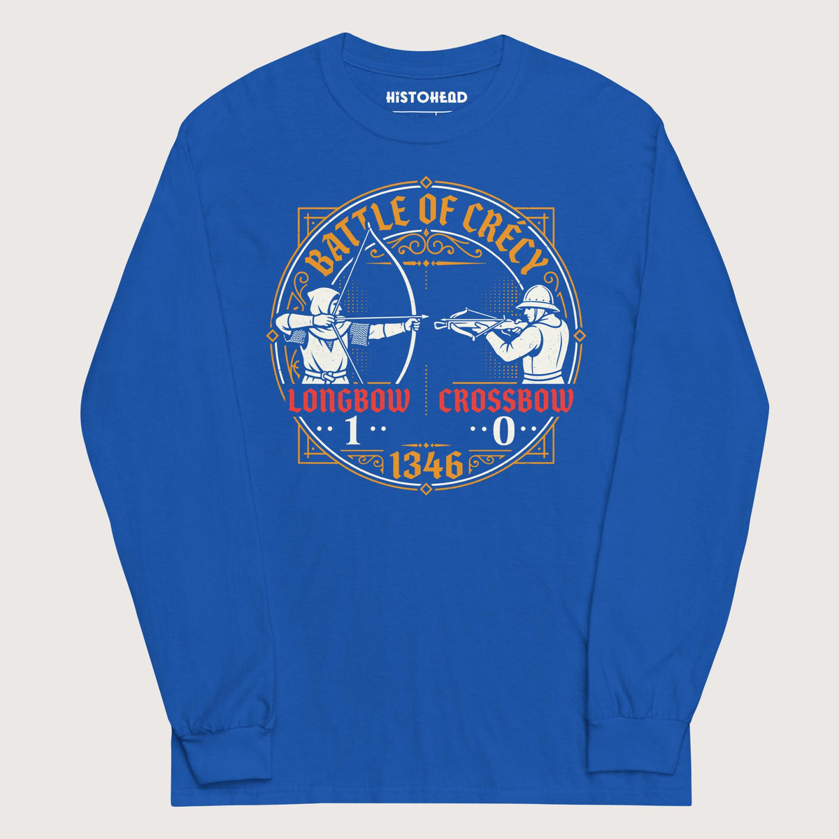 Royal Battle of Crécy Longbow vs Crossbow - Long Sleeve - history buff gift by HistoHead