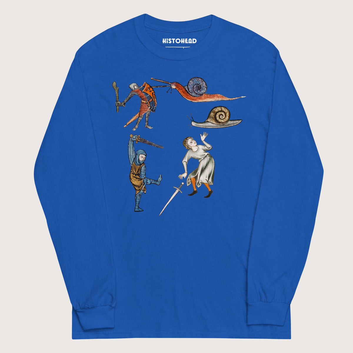 Royal Medieval Marginalia Snail Enemy - Long Sleeve - history buff gift by HistoHead