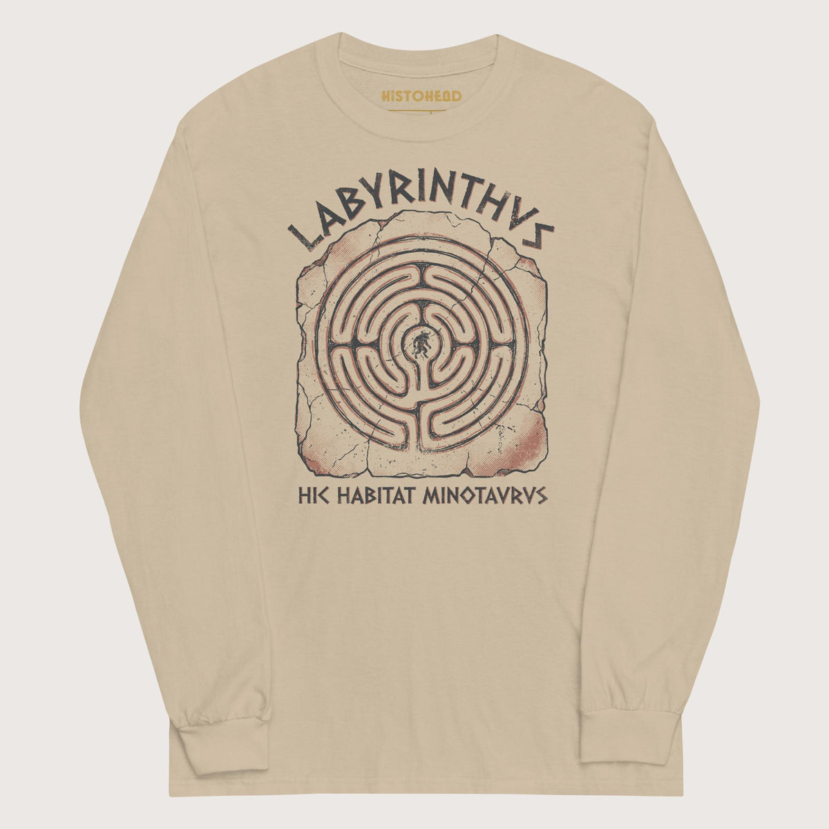Sand Labyrinthus Here Lives Minotaur - Long Sleeve - history buff gift by HistoHead