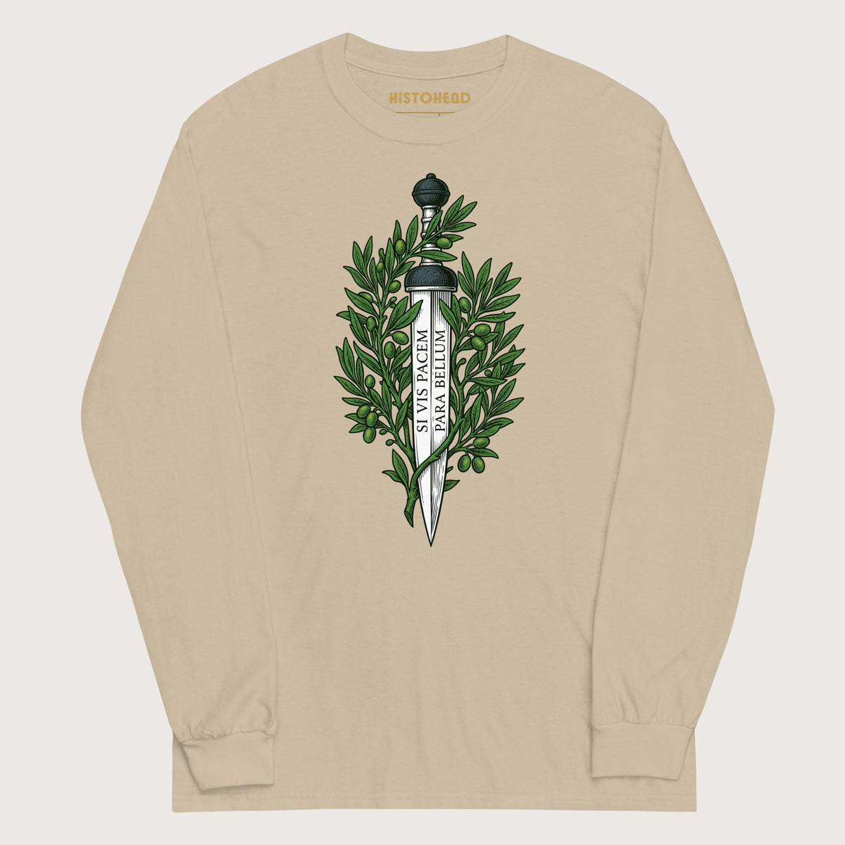 Sand Si Vis Pacem Para Bellum Latin Phrase - Long Sleeve - history buff gift by HistoHead