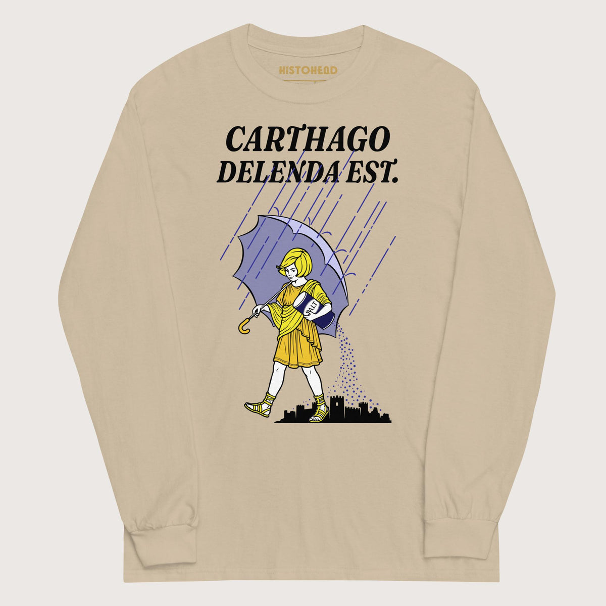 Sand Carthago Delenda Est Salt Girl - Long Sleeve - history buff gift by HistoHead