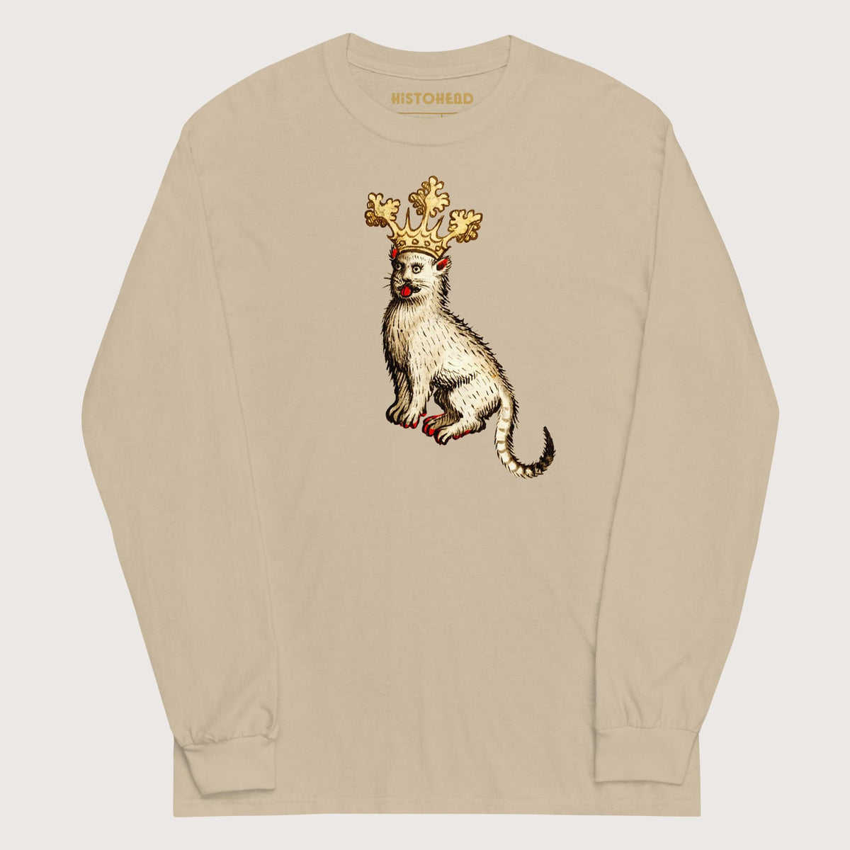 Sand Medieval Cat King - Long Sleeve - history buff gift by HistoHead
