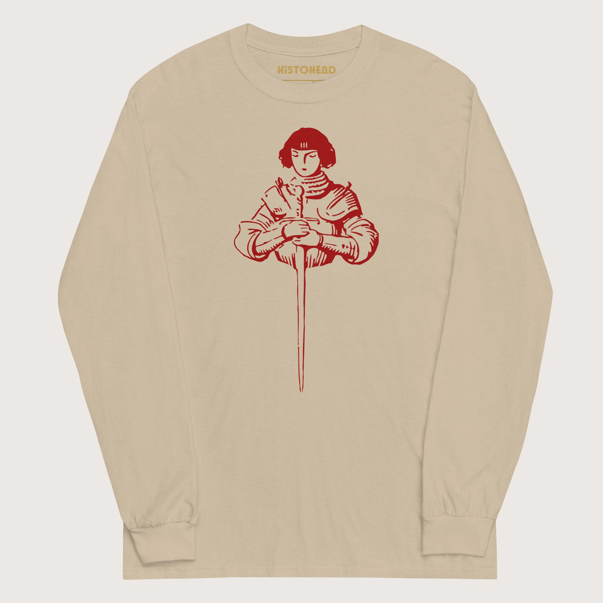 Sand Joan of Arc Stamp - Long Sleeve - history buff gift by HistoHead