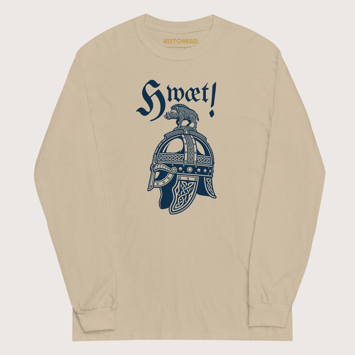 Sand Hwæt Boar-Crested Helmet - Long Sleeve - history buff gift by HistoHead