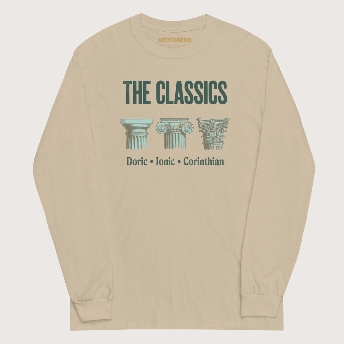 Sand The Classics Doric Ionic Corinthian - Long Sleeve - history buff gift by HistoHead