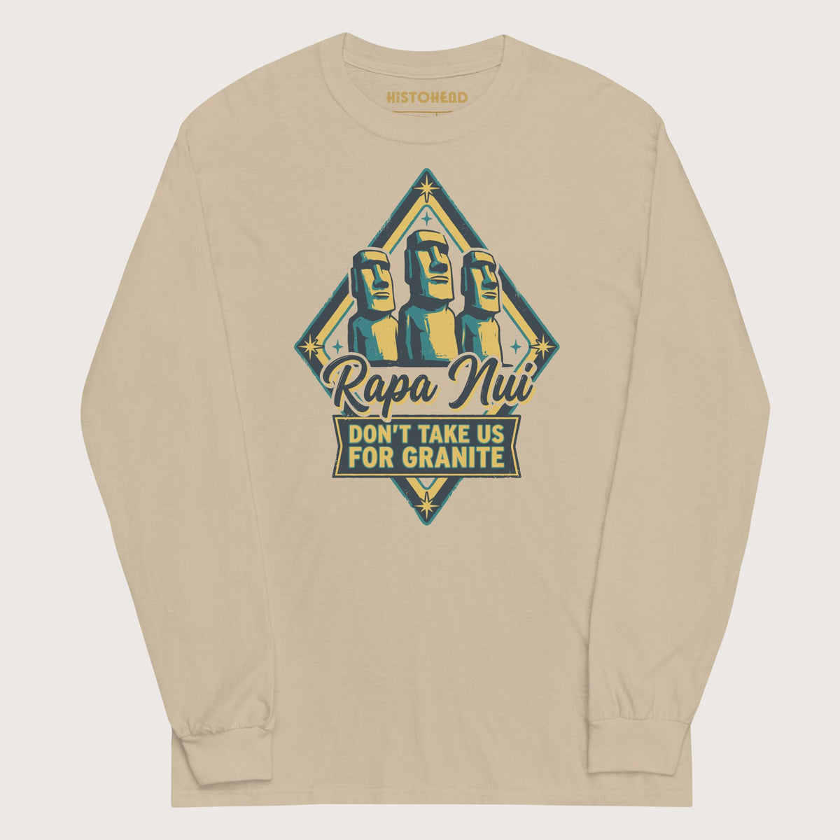 Sand Rapa Nui Moai - Long Sleeve - history buff gift by HistoHead