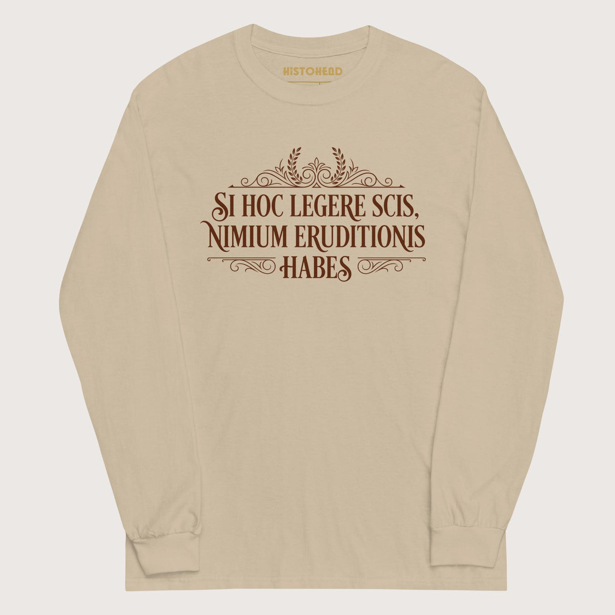 Sand If You Can Read This You Have Too Much Education in Latin - Long Sleeve - history buff gift by HistoHead