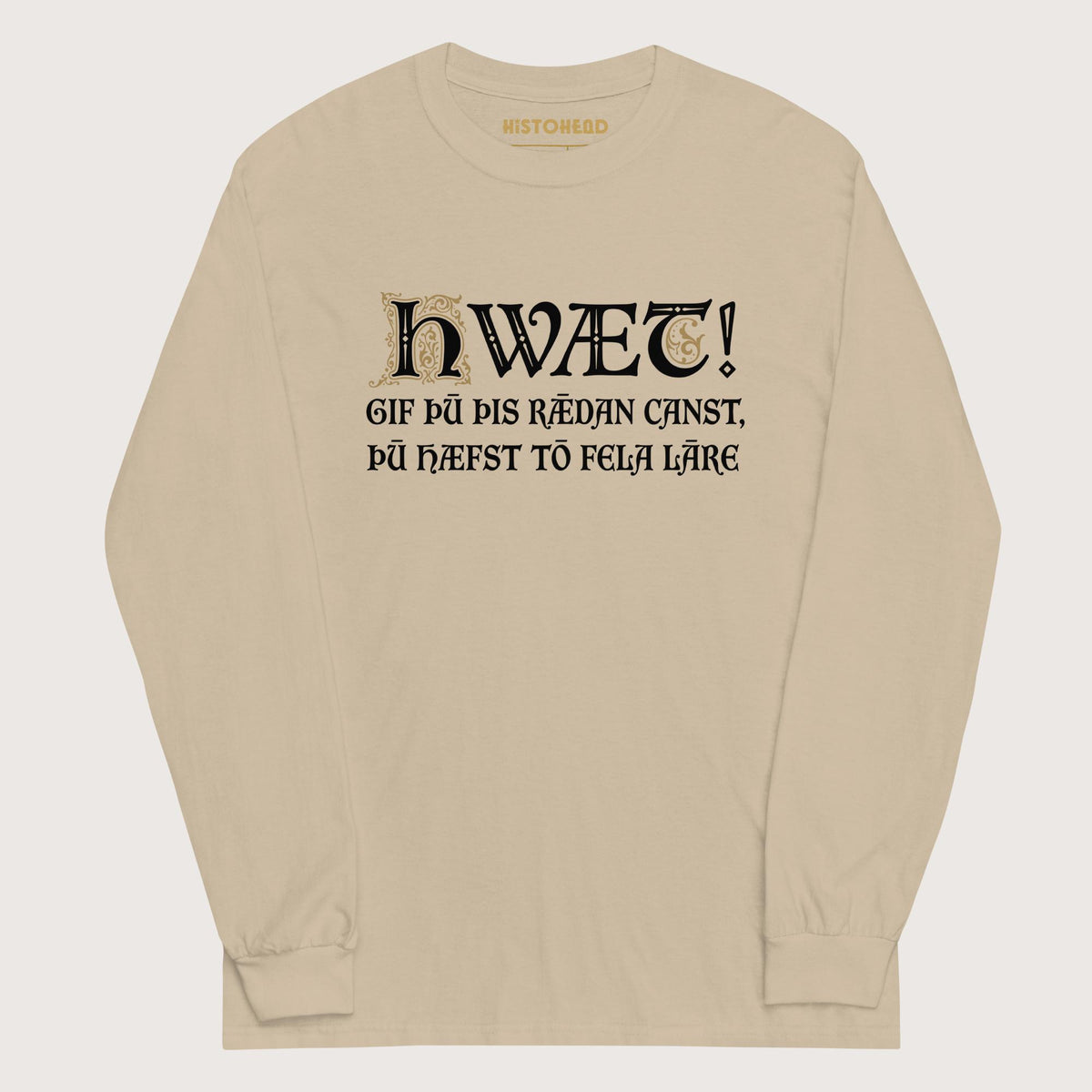Sand If You Can Read This You Have Too Much Education in Old English - Long Sleeve - history buff gift by HistoHead