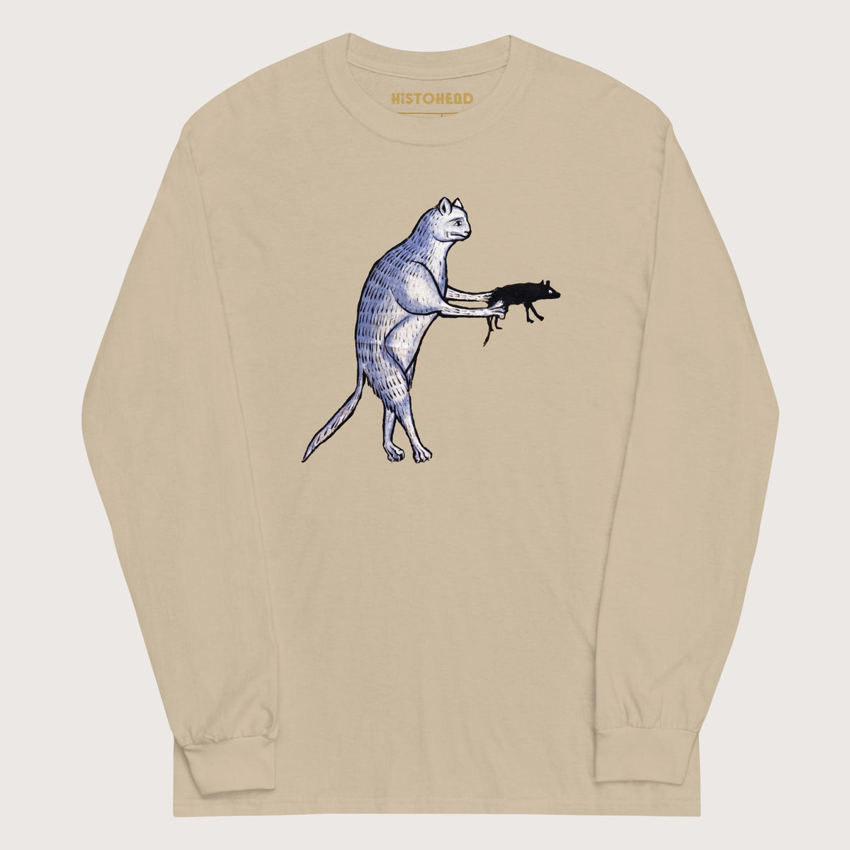 Sand Weird Medieval Cat's Mouse-Gun - Long Sleeve - history buff gift by HistoHead